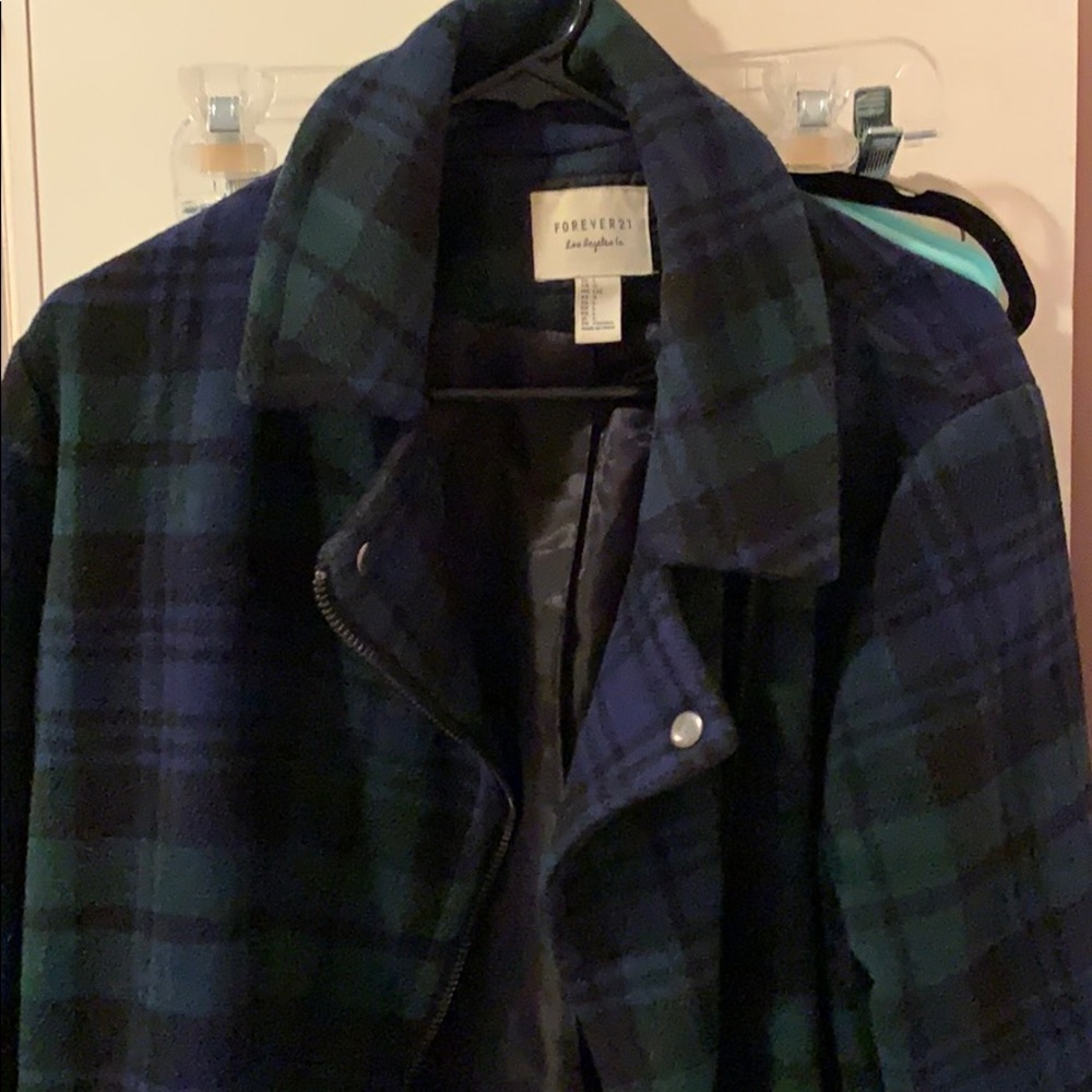 Blue & green plaid jacket
